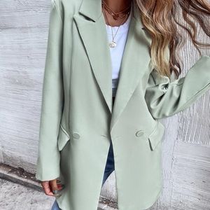Double Button Lapel Collar Blazer